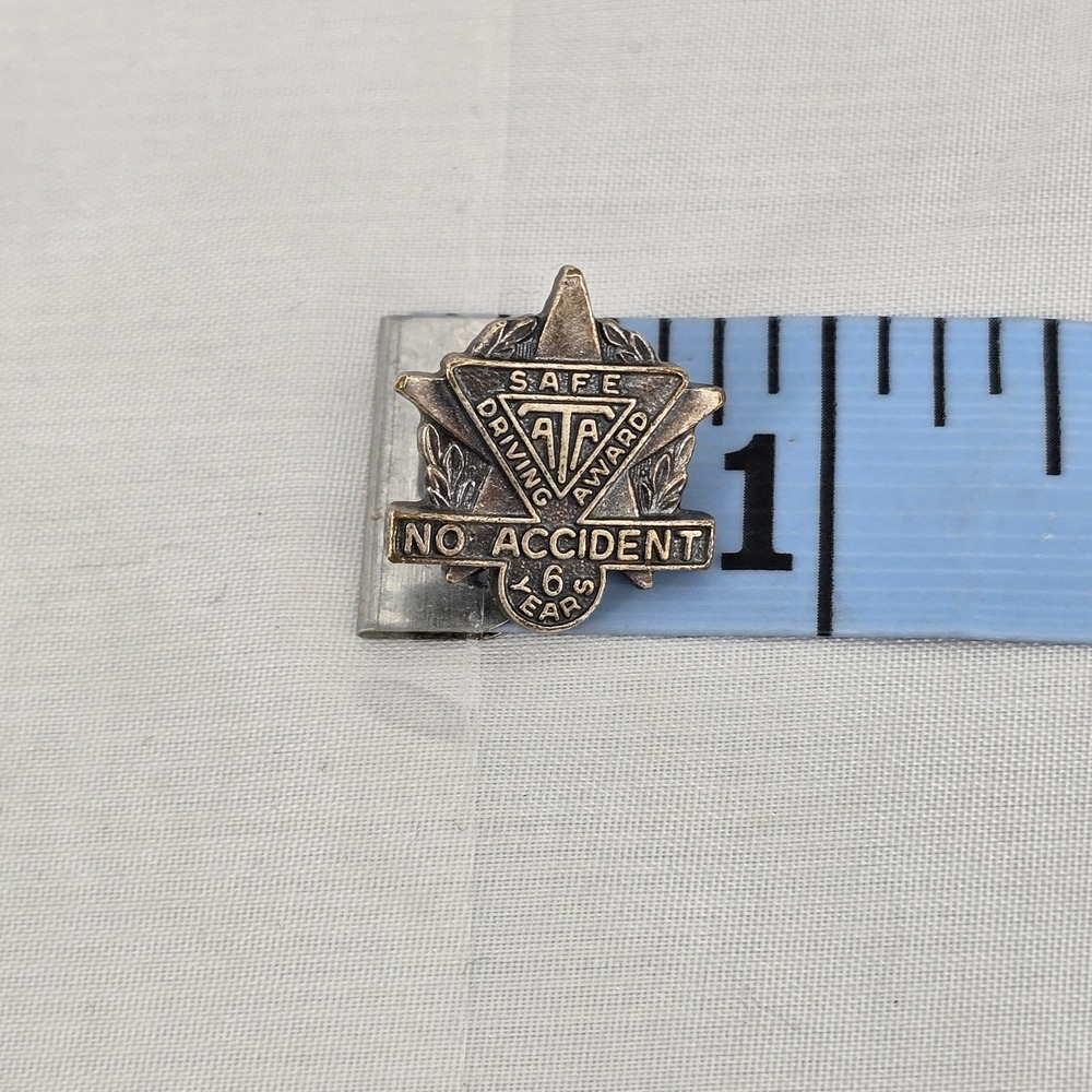 Vintage‎ ATA Safe Driving Award Pin 6 Year No Accident American Trucking Assoc - Picture 2 of 3